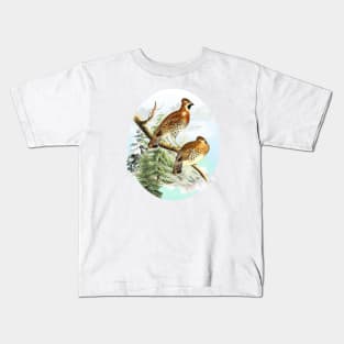 Partridges Wildlife Illustration Kids T-Shirt